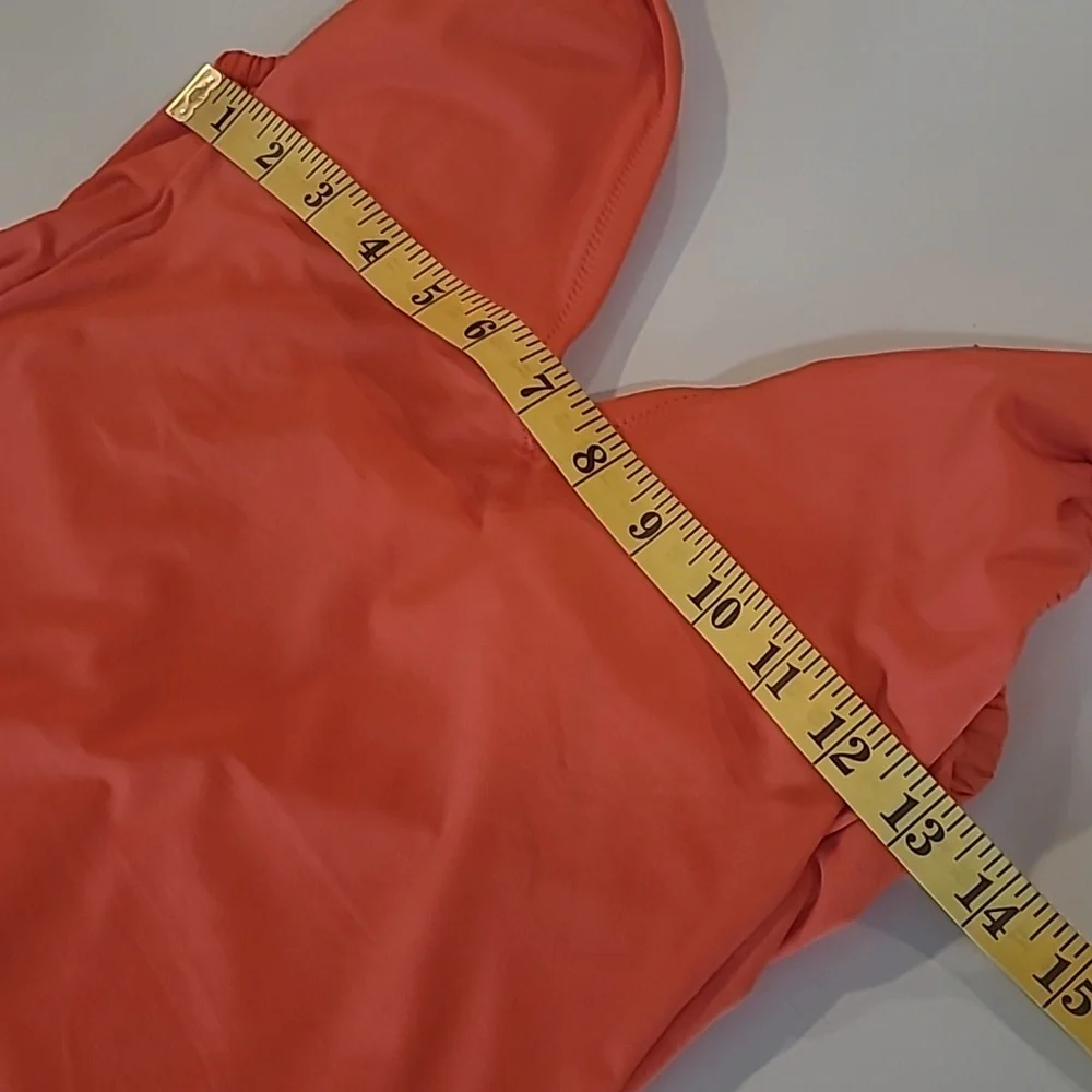 EUC KONA SOL Bright Orange 1 Piece Plunge Adjustable Strap Bathing Suit - Picture 9 of 12